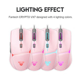 Fantech VX7 CRYPTO, Advanced Sensor 8000DPI, Wired Gaming Mouse (Pink)